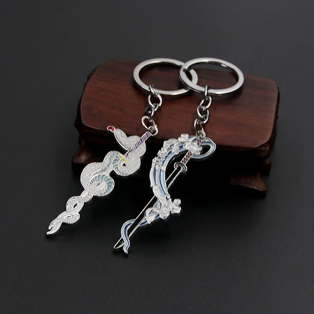Demon Slayer Sword Keychains, Anime Kimetsu no Yaiba Tomioka Weapon Key Chains Accessories