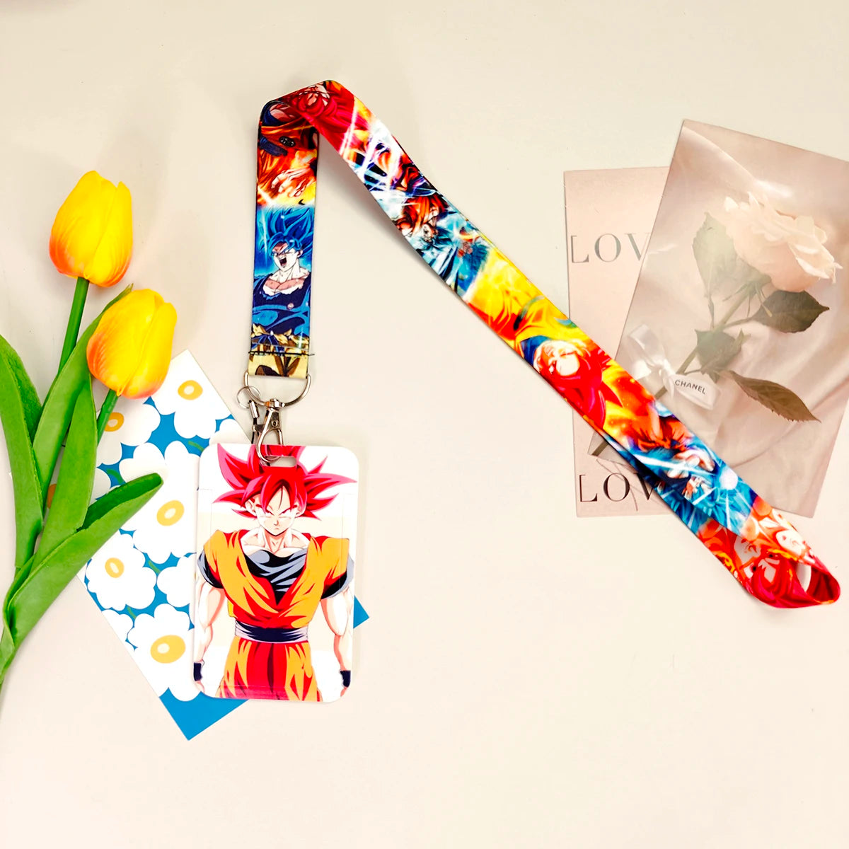 Dragon Ball Credential Holder Anime Lanyards Neck Strap For Card Badge Keychain Accessories
