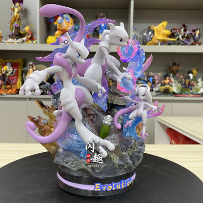 Pokemon Evolution LED Anime Figures, PVC Statue Model Toy Collections 20-35cm