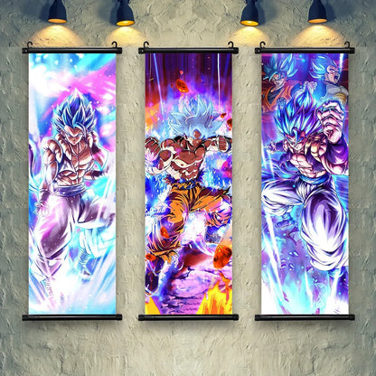 Dragon Ball Super Posters, Anime Wall Artwork Ultra Instinct Goku Vegeta Canvas Super Saiyan Hanging Scrolls Home Room Decor