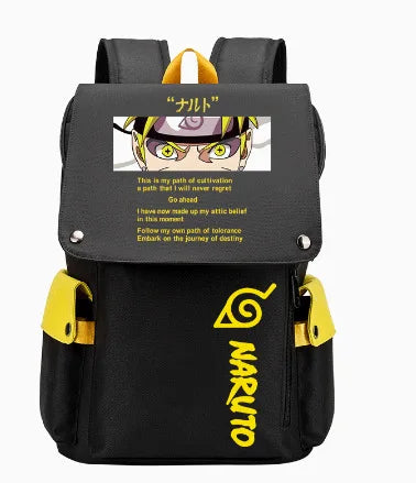 Naruto Anime Backpack, Naruto Shippuden College School Student Bag Multifunctional Large Capacity Computer Travel Backpack