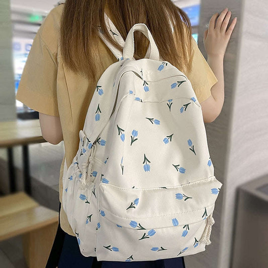 Blue Tulips Backpack CLOUDANIMESTUDIO
