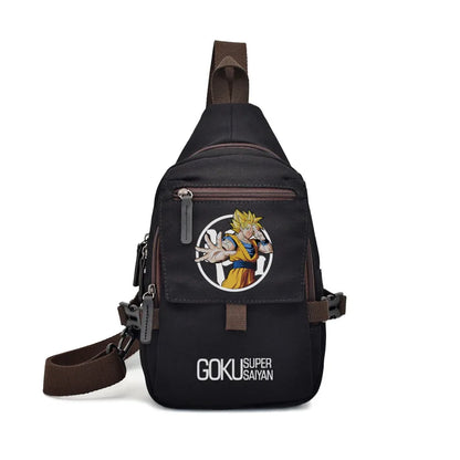 Popular Anime Style Shoulder Canvas Backpack, Luffy Naruto Dragon Ball For Students Crossbody Bag Chest Bag One Piece, Dragon Ball, Naruto, Attack on Titan 35X20CM