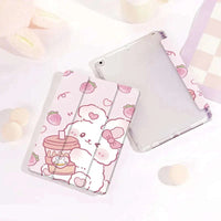 Strawberry Bunny & Coffee iPad Case CLOUDANIMESTUDIO