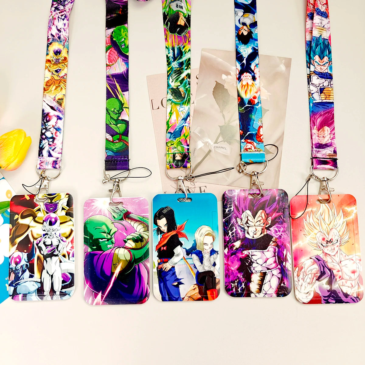 Dragon Ball Credential Holder Anime Lanyards Neck Strap For Card Badge Keychain Accessories