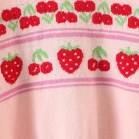 Pink Cherry & Strawberry Cropped Cardigan