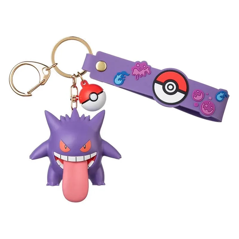 Pokemon Anime Keychain Pendant, Cubone Pikachu Gengar Snorlax Jigglypuff Mimikyu Key Chains