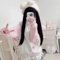 Cute Strawberry Bunny Sailor Sweater