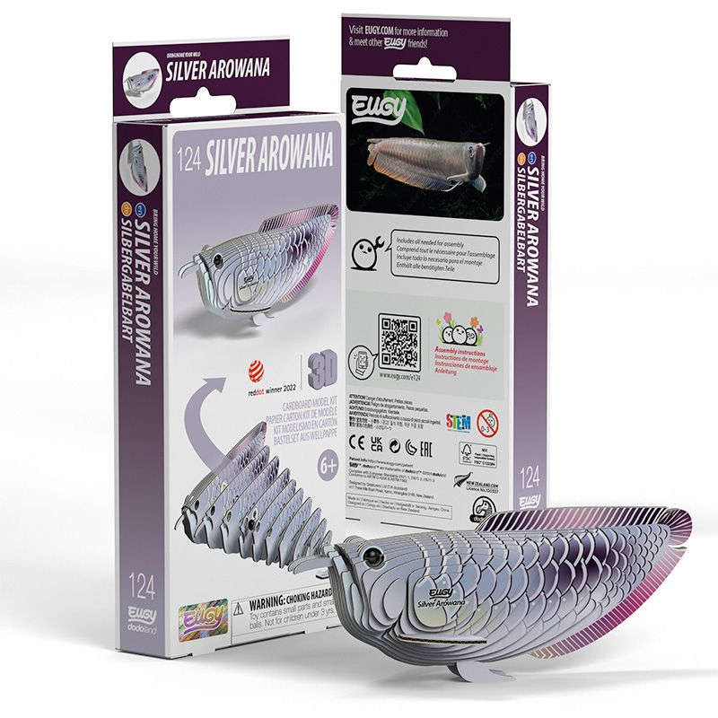 Silver Arowana 3D Cardboard Model Kit Eugy CLOUDANIMESTUDIO
