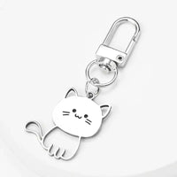 Silvery Cat Kawaii Keychain