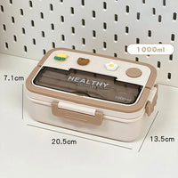 Simple Cute Portable Lunch Box, With Compartment & Microwave-Safe, Perfect for Work, School, or Picnics - CloudAnimeStudio