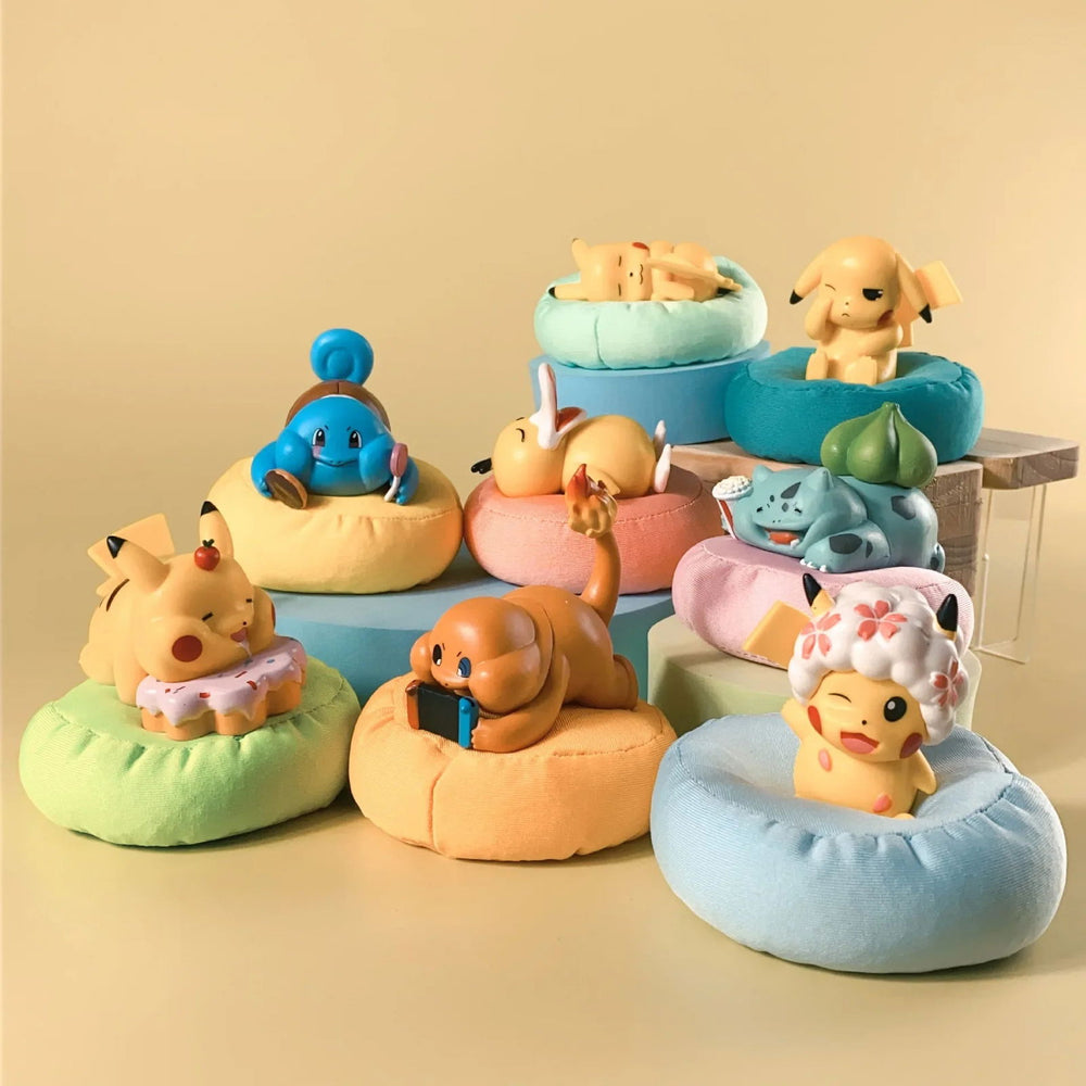 Sleeping Pokemon Anime Figurines, Pikachu Bulbasaur Psyduck Charmander - CloudAnimeStudio