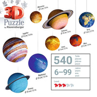 Solar System 540 Piece 3D Jigsaw Puzzle Ravensburger CLOUDANIMESTUDIO