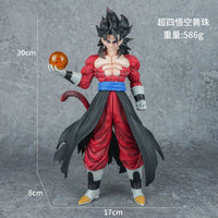 Son Goku Anime Figurine, Dragon Ball GT Super Saiyan 4 Action Figures, Standing Holding Dragon Ball 30 cm - CloudAnimeStudio