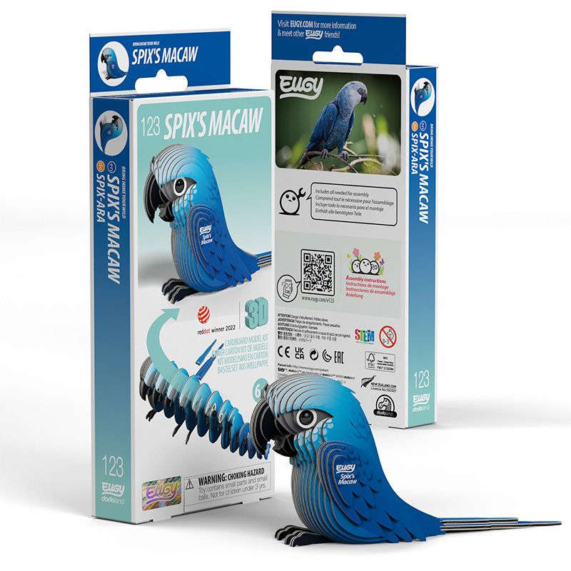 Spix's Macaw 3D Cardboard Model Kit Eugy CLOUDANIMESTUDIO