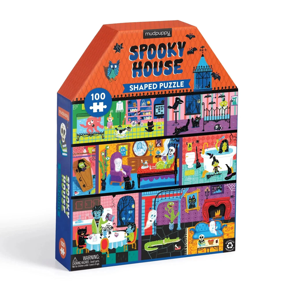 Spooky House 100 Piece Shaped Jigsaw Puzzle Mudpuppy