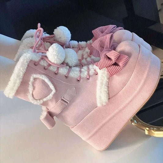 Sweet Lolita Heart Winter Boots CLOUDANIMESTUDIO