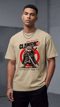 Clawfire Oversized Faded Cat T-Shirt CLOUDANIMESTUDIO