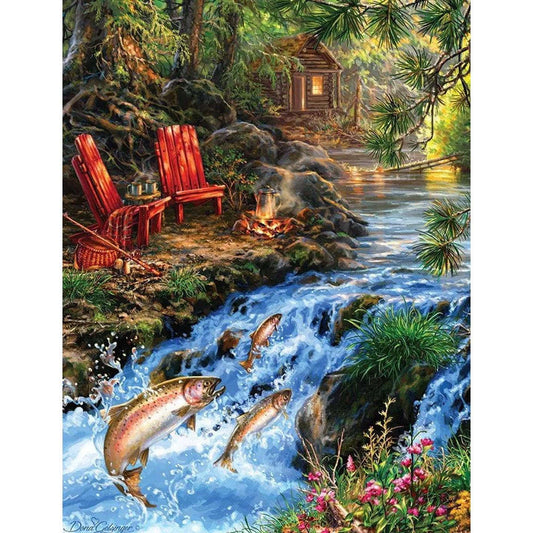 The Fishing Hole 500 Piece Jigsaw Puzzle Springbok CLOUDANIMESTUDIO