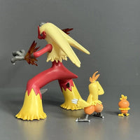 Torchic Anime Figure Pokemon Action Figurines Combusken Blaziken Evolution PVC Set - CLOUDANIMESTUDIO