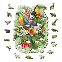 Tropical Birds 300 Piece Wood Jigsaw Puzzle Wooden City