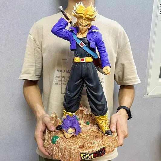 Trunks Dragon Ball Z Anime Figure, DBZ Interchangeable Super Saiyan Head Action Figure 50 cm - CloudAnimeStudio
