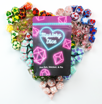Sweetheart Mystery Dice 6 Pack – Love Themed Dice, Pins, and Stickers! No Duplicates!