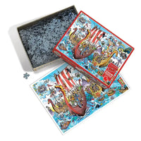 Viking Voyage Doodle Town 1000 Piece Jigsaw Puzzle Cobble Hill
