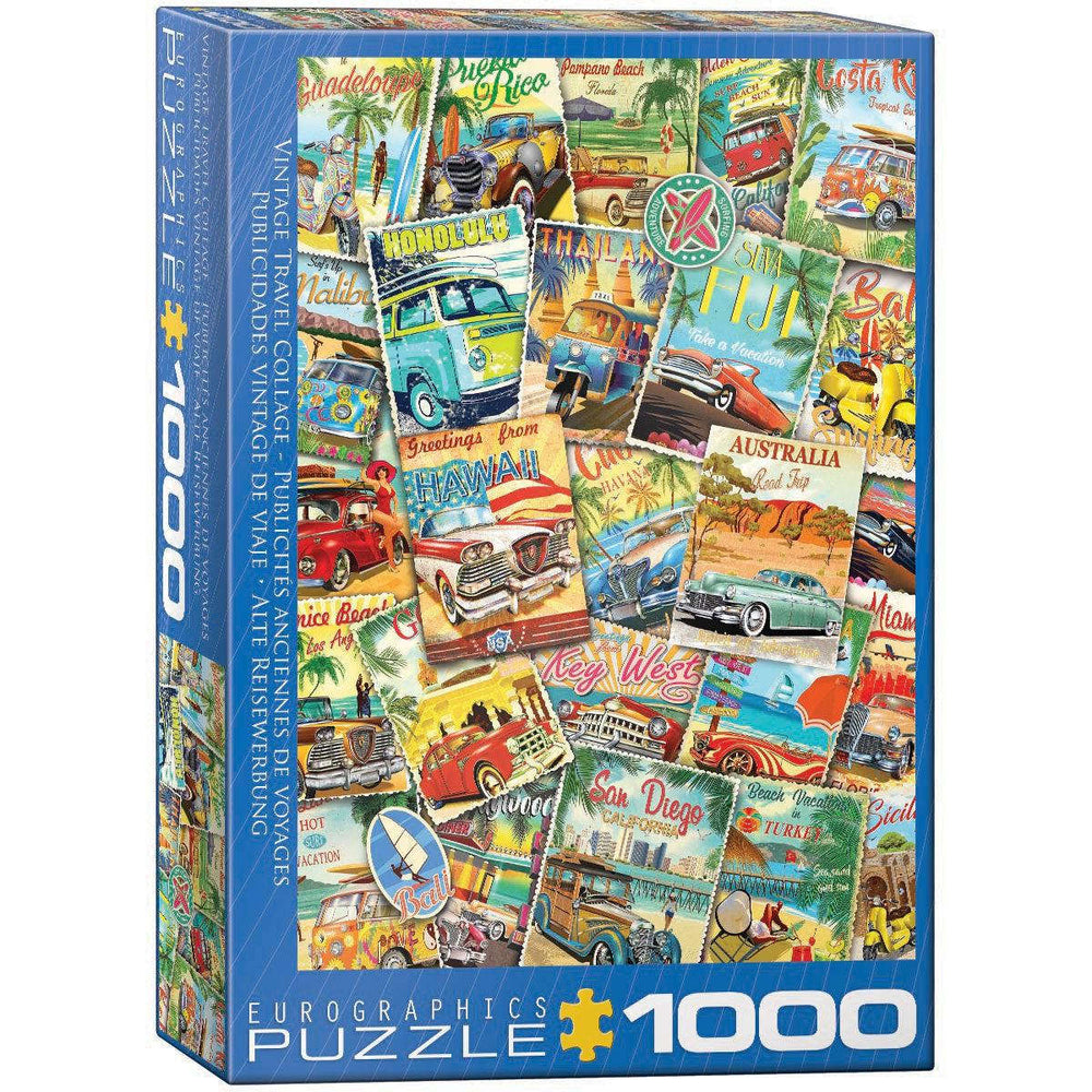 Vintage Travel Collage 1000 Piece Jigsaw Puzzle Eurographics CLOUDANIMESTUDIO
