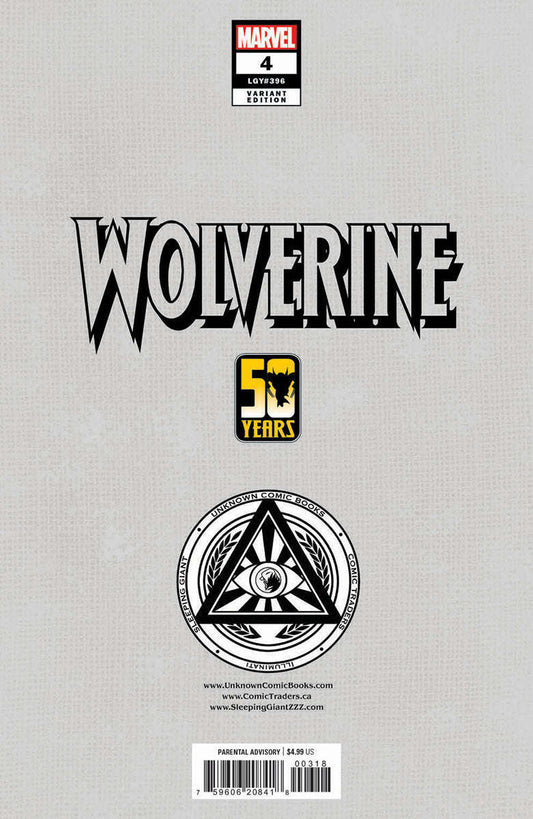 WOLVERINE #4 UNKNOWN COMICS RAFAEL GRASSETTI EXCLUSIVE VIRGIN VAR (12/04/2024) CLOUDANIMESTUDIO