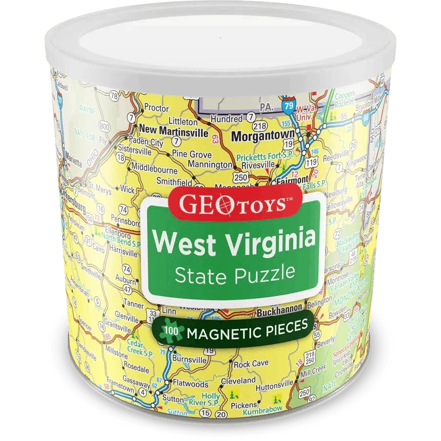 West Virginia State 100 Piece Magnetic Jigsaw Puzzle Geotoys CLOUDANIMESTUDIO