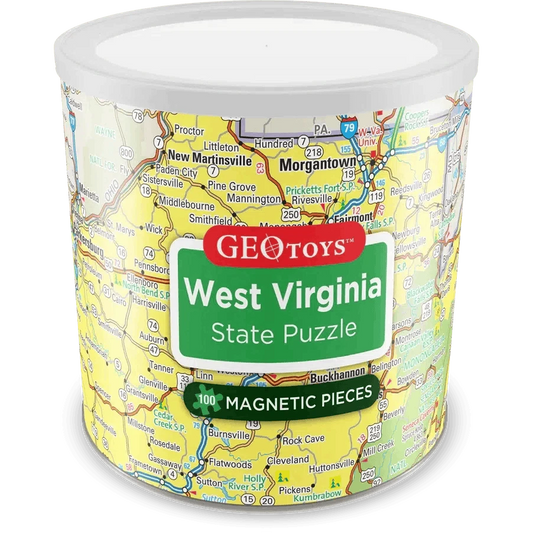West Virginia State 100 Piece Magnetic Jigsaw Puzzle Geotoys CLOUDANIMESTUDIO