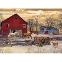 Winter on the Farm 1000 Piece Jigsaw Puzzle Cobble Hill CLOUDANIMESTUDIO