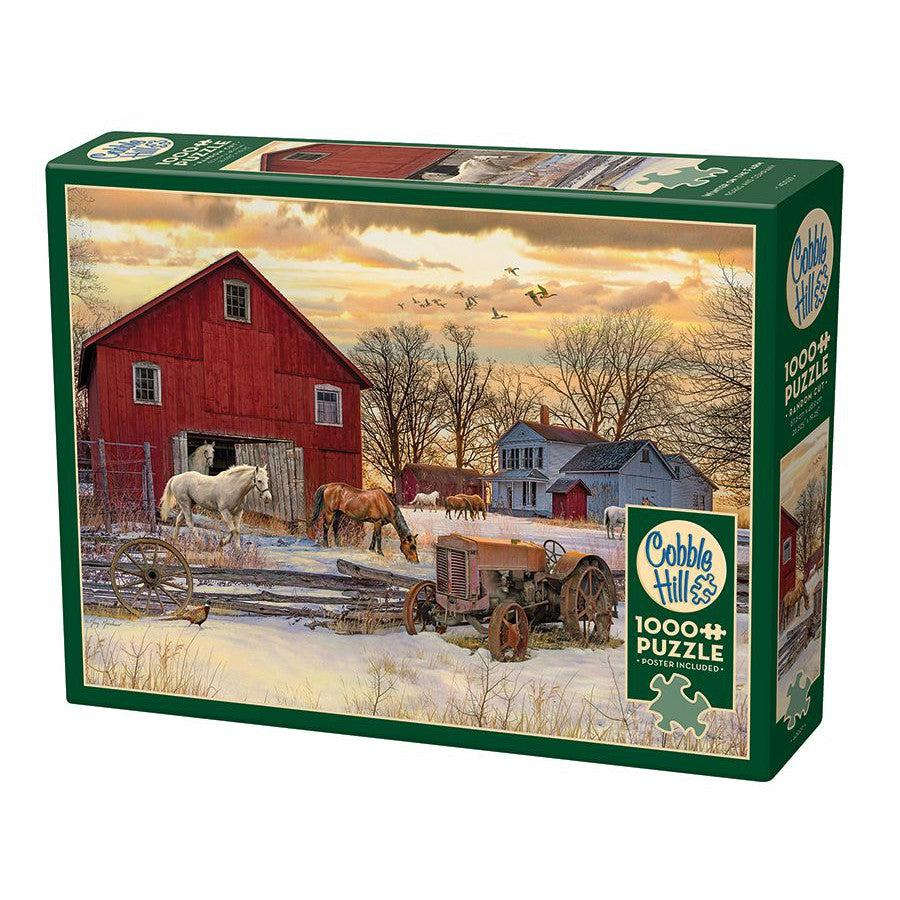 Winter on the Farm 1000 Piece Jigsaw Puzzle Cobble Hill CLOUDANIMESTUDIO