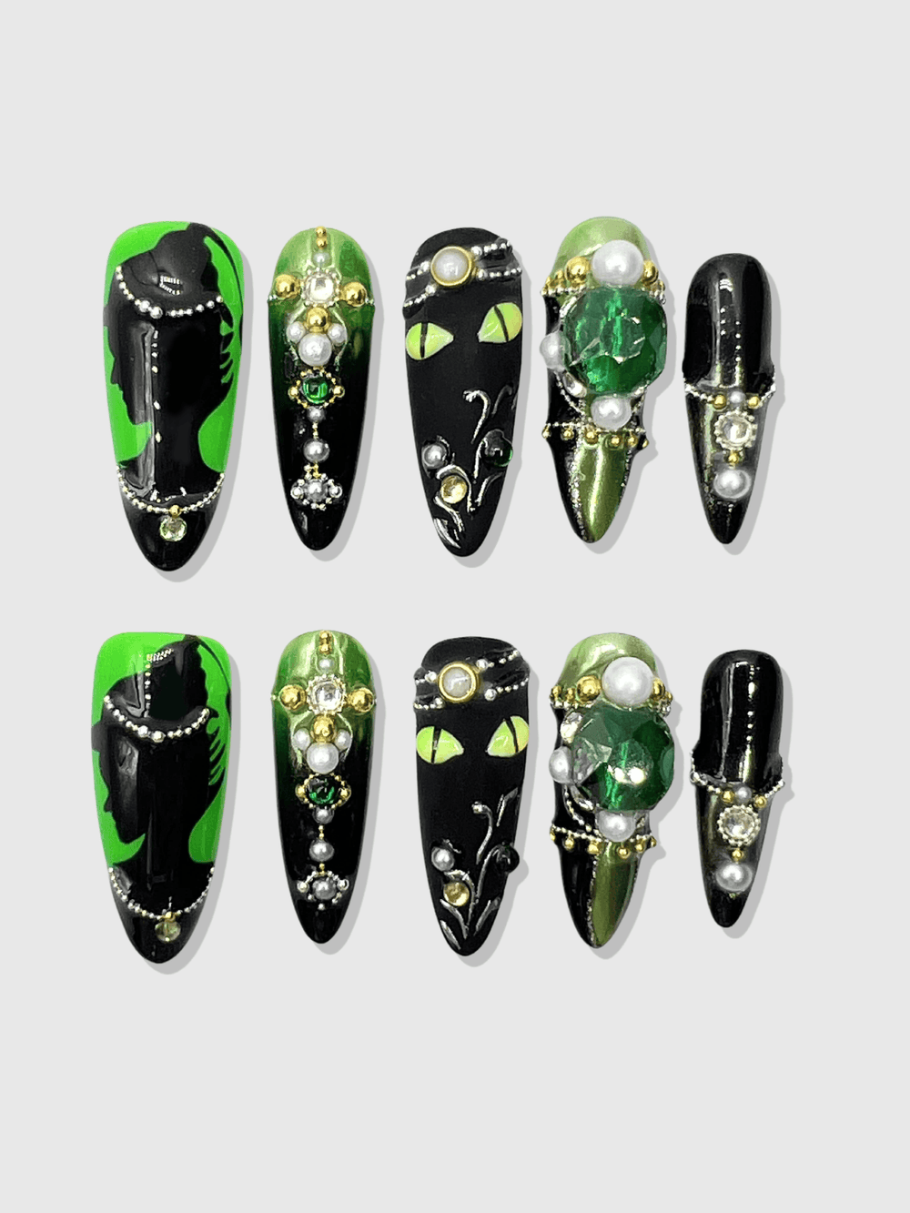 Witch's Familiar press on nails CLOUDANIMESTUDIO