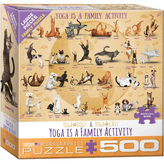 Yoga is a Family Activity 500 Piece Jigsaw Puzzle Eurographics CLOUDANIMESTUDIO