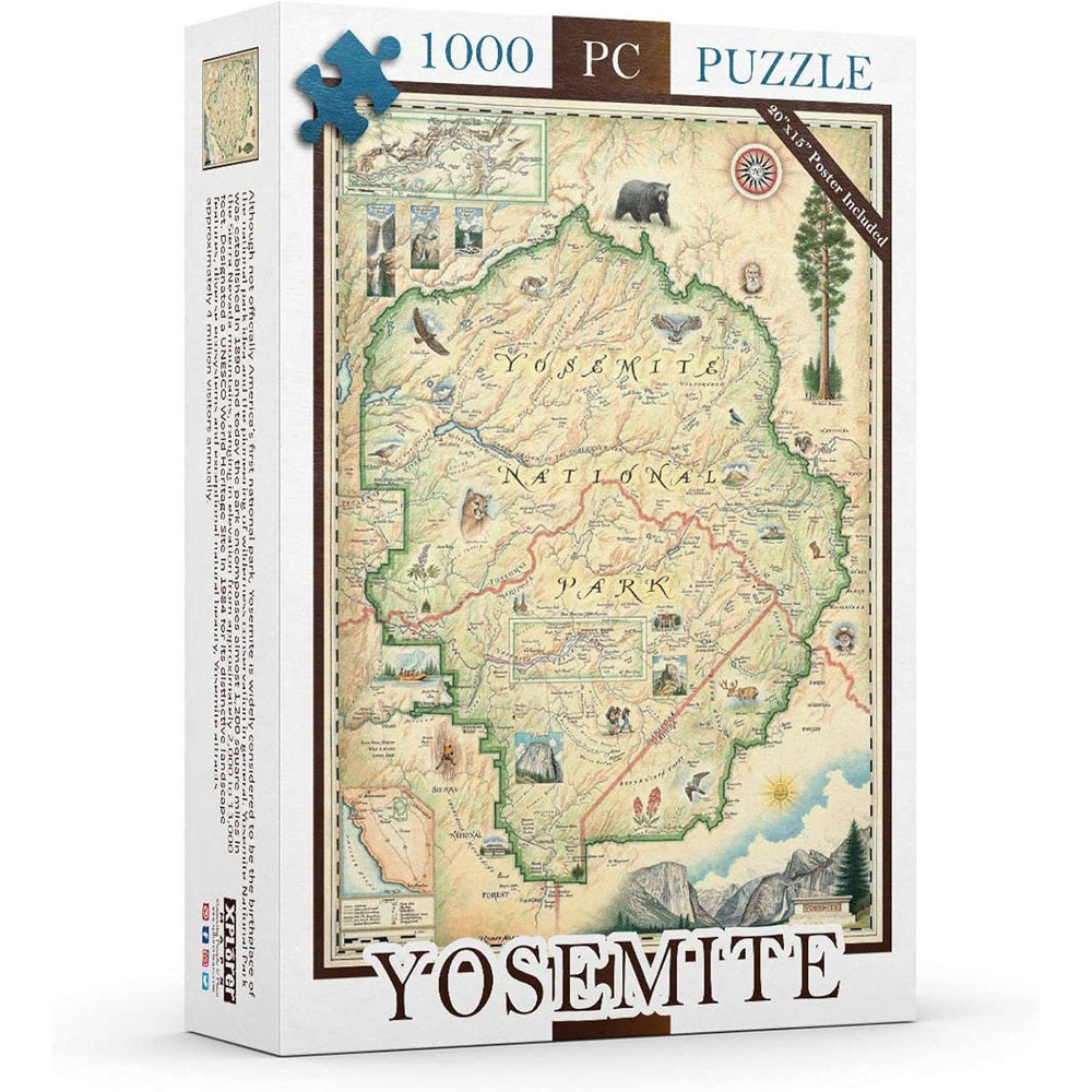 Yosemite National Park 1000 Piece Jigsaw Puzzle Xplorer Maps CLOUDANIMESTUDIO