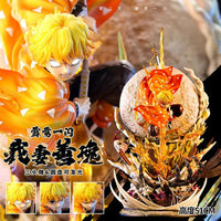 Zenitsu Agatsuma Demon Slayer LED Anime Figure, Kimetsu no Yaiba Figurines Thunder Breathing Technique Thunderclap and Flash 51 cm - CloudAnimeStudio