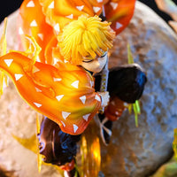 Zenitsu Agatsuma Demon Slayer LED Anime Figure, Kimetsu no Yaiba Figurines Thunder Breathing Technique Thunderclap and Flash 51 cm - CloudAnimeStudio