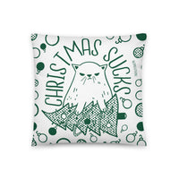 Christmas Sucks Cat Pillow