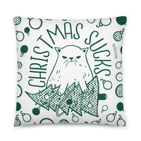 Christmas Sucks Cat Pillow