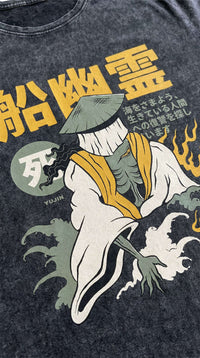 Yūrei Ghost Denim T-Shirt CLOUDANIMESTUDIO