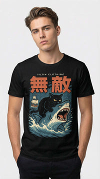 Shark Attack Cat T-Shirt CLOUDANIMESTUDIO