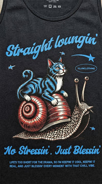 Straight Loungin' Cat Tank Top