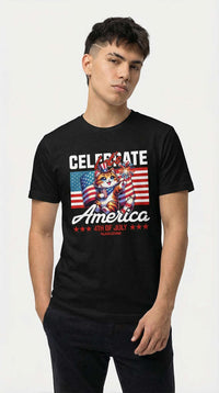 Celebrate 4th July Cat T-Shirt CLOUDANIMESTUDIO