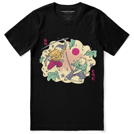 Samurai Cat Fight T-Shirt
