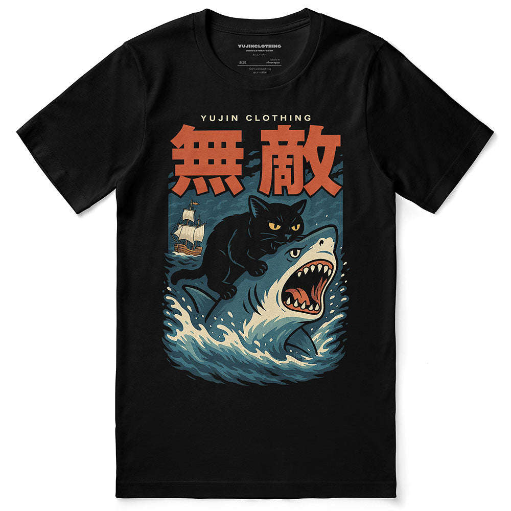 Shark Attack Cat T-Shirt CLOUDANIMESTUDIO