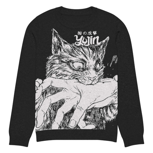 Sudden Bite Cat Knitted Sweatshirt CLOUDANIMESTUDIO