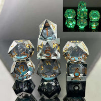 Sharp-Edged Glow in the Dark Liquid Core Dice CLOUDANIMESTUDIO