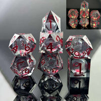 Sharp-Edged Glow in the Dark Liquid Core Dice CLOUDANIMESTUDIO